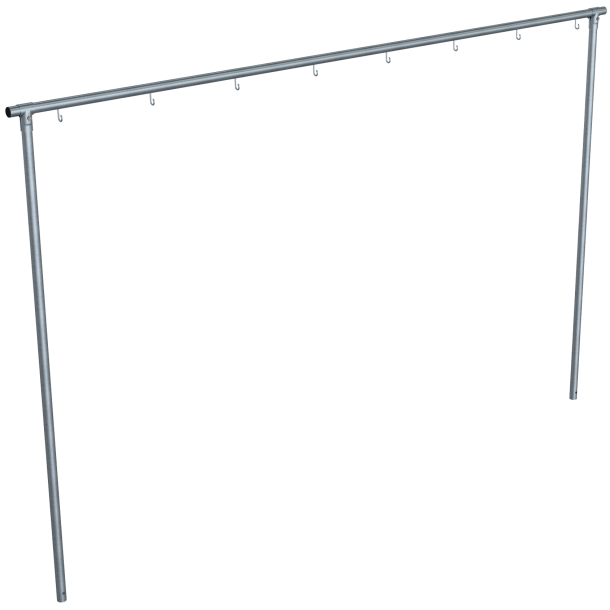 Laundry drying stand | Cross tube 4000 mm8 hooks, one-sided | steel tube  48 mm